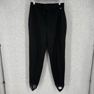 Roffe Women Jett Pant Size 14 Long Black Stretch Knit Vintage Wool Blend Stirrup